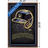Trends International MLB Milwaukee Brewers - Neon Helmet 23 Framed Wall Poster Prints - 3 of 4