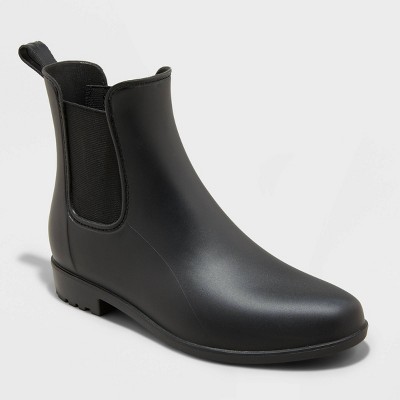 Black rain boot booties hotsell