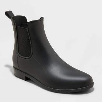 Women's Chelsea Rain Boots - A New Day™ Black 7
