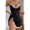 Clearlove Women Sexy Sleepwear Satin Lace Nightwear Spaghetti Strap Dress - 2 of 4