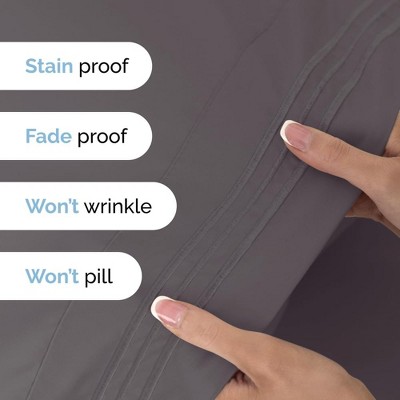 Dark Grey King Size Microfiber Sheet Set with Deep Pockets