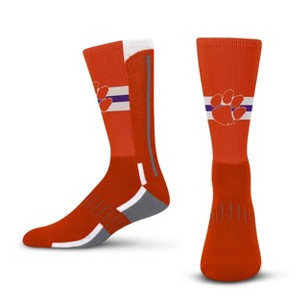 NCAA Clemson Tigers Streak Team Color Crew Socks - L - 1 of 3