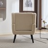 VASIP  Modern Ergonomic Accent Chair with Soft Linen Fabric,Comfortable Chair with Black Legs ,for Living Room,Bedroom Chair,Beige - 4 of 4