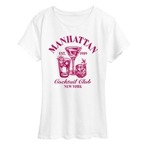 Women's - Instant Message - Manhattan Cocktail Club Short Sleeve Graphic T-Shirt - 1 of 4