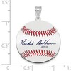 Black Bow Jewelry Sterling Silver Richie Ashburn Signature MD Enamel Baseball Pendant - 4 of 4