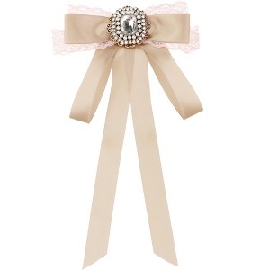 Elerevyo Women's Long Ribbon Brooches Elegant Neck Tie Pin 1 Pc - 1 of 4