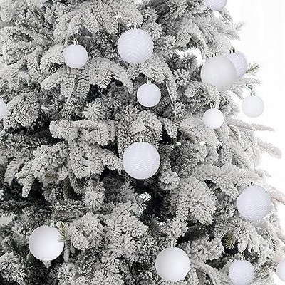White Shatterproof Plastic Christmas Ball Ornaments Set