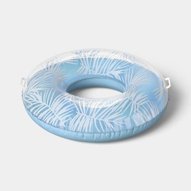 36" Pool Tube with Handles Palm Inner Tube - Sun Squad™ Light Blue