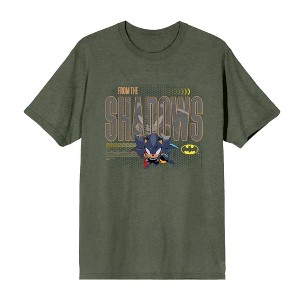 DC x Sonic the Hedgehog From The Shadows Shadow X Batman Yellow Outline Adult Crew Neck Short Sleeve T-Shirt - 1 of 3