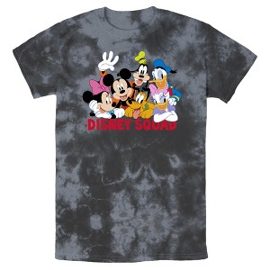 Men's Mickey & Friends Disney Squad Group Shot Acid Wash T-Shirt - 1 of 4