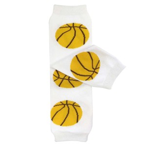 Wrapables Colorful Baby & Toddler Leg Warmers 2, Basketball - 1 of 2