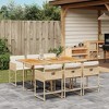 vidaXL 7 Piece Patio Dining Set with Cushions - Poly Rattan Beige/Brown - Acacia Wood Table - Garden/Backyard/Outdoor/Patio Furniture - 2 of 4