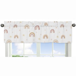 Sweet Jojo Designs Window Valance Treatment 54in. Boho Rainbow Pink Yellow and Beige - 1 of 4