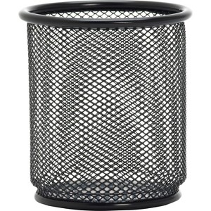 Lorell Steel Pencil Cup 3-1/2"x3-7/8" Black Mesh 84149 - 1 of 1