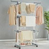 68.1 Inch Tall Foldable 4-Tier Clothes Drying Rack, Steel Rolling Laundry Dryer Stand Easy Assembly Laundry Rack for Indoor Outdoor Use - 2 of 4