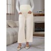 INSPIRE CHIC Women's Work Maternity Pants Business Stretchy Over the Belly Formal Pregnancy Trousers with Pockets - 3 of 4
