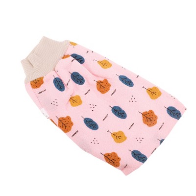 Unique Bargains Small Leaf Thread Shower Gloves 9.57"×5.43" 1 Pc