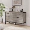 XIYUYEU 6/7 Drawers Dresser for Bedroom,Modern Dresser with Black Pulls and Steel Frame,Dressers for Kids Room,Living Room,Gray/Brown - 2 of 4