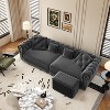 KWPZQEB 89" Chesterfield Sofa Bed, 3-in-1 Pull Out Couch Bed with Movable Ottoman & 4 Pillows, Velvet Pull Out 3-Seater Sofa Bed for Living Room - 2 of 4