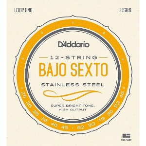 D'Addario EJS86 12-String Bajo Sexto Stainless Steel String Set - 1 of 3