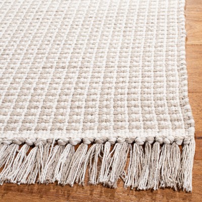 Ivory & Grey Cotton Handwoven 2'3" x 12' Montauk Runner Rug