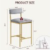 25.5" Bar Stools Set of 2 with Backrest and Footrest, High Upholstered Counter Height Stool for Kitchen Island, Dining Room - 2 of 4