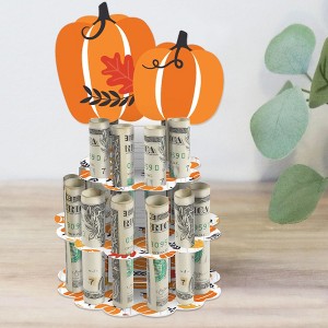 Big Dot of Happiness Fall Pumpkin - DIY Halloween or Thanksgiving Party Money Holder Gift - Cash Cake - 1 of 4