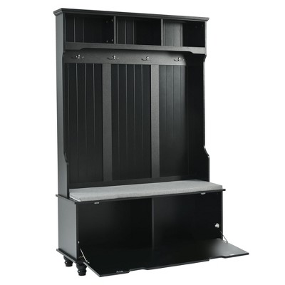 NicBex Marlene Hall Tree with Storage Bench Black