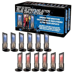 Set of 12 Display Stands for WWE & AEW Wrestling Action Figures - 1 of 3