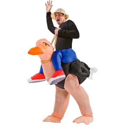 Gemmy Illusion Inflatable Costume Ollie Ostrich, 5 ft Tall, Multicolored