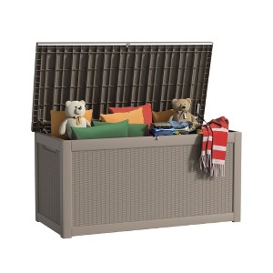 MAYEERTY 260 Gallon Large Capacity Outdoor Deck Box for Patio Furniture Cushions, Pillow with Wheels, Light Brown - 1 of 4