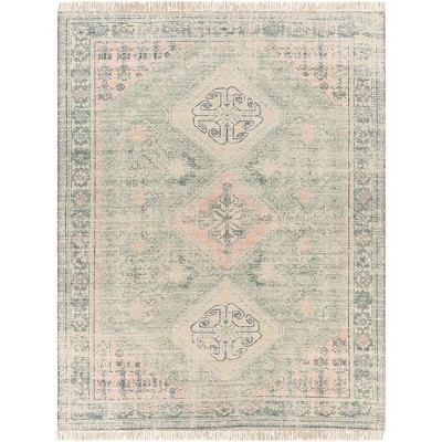 Mark & Day Sandown 8'x10' Rectangle Woven Indoor Area Rugs Sage: Traditional Medallion, Stain-Resistant, Pet Friendly