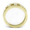 Slickblue Women's Stainless Steel Ring with IP Gold Finish and Clear Simulated Crystal, Size 5-10 - 3 of 4