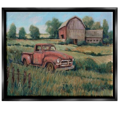 Stupell Industries Peaceful Farmland Truck Barn SceneFloater Canvas Wall Art