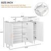TiramisuBest Elegant White Shoe Cabinet with Arched Doors & Drawer, Adjustable Shelves, Solid Wood Legs for Entryway - 4 of 4