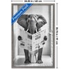 Trends International Reinders: Toilet Humor - Elephant Toilet Framed Wall Poster Prints Barnwood Framed Version 22.375" x 34" - 3 of 4