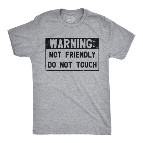 Мужские футболки Crazy Dog T-Shirts, Inc. Mens Funny T Shirts Warning Not Friendly Do Not Touch Sarcastic Graphic Novelty Tee for Men - Crazy Dog Men's T Shirt With Sarcastic Sayings Light XXL
