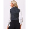INSPIRE CHIC Women's Plaid Vintage Notched Lapel Collar Single Breasted Waistcoat Vest - 4 of 4
