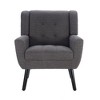 CAVINAS Accent Chairs for Bedroom, Modern Soft Leather Material Ergonomics Accent Chair Living Room Chair, with Black Legs For Indoor Home - 4 of 4