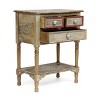 Sids Handcrafted Boho 3 Drawer Mango Wood End Table Natural - Christopher Knight Home - 3 of 4