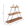 Multi-Tier Floating Shelves for Home, Office, Bedroom, Living Room - Triangle Design - Metal & Wood - Modern Rustic Wall Decor & Organizer - 3 of 4