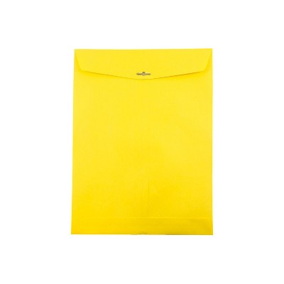 JAM Paper 10x13 Open End Catalog Colored Envelopes w/Clasp Closure YW Recycled 900906710A