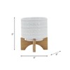 VisioGear Round Planterr with Stand, Plant Pots for Living Room, Bedroom, White, 6"*6"*8" - 3 of 4