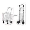 NAYSAYE Folding Shopping Cart Dolly with Double Basket Large Capacity Utility Cart for Grocery Travel Laundry, Silver, 17"*19"*37.5" - 3 of 4