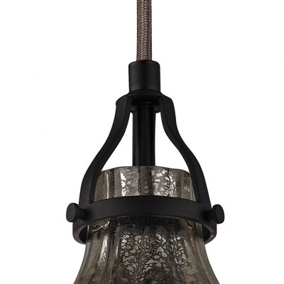 Danica Oil Rubbed Bronze Mini Pendant with Mercury Glass Shade