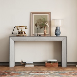 KIGFTSOD Elegant Console Table - Fireplace Design, High-Quality Wood Veneer Top, Simple & Functional for Hallway, Living Room & Entryway - 1 of 4