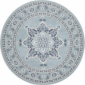 Hauteloom Orla Pale Blue Medallion Area Rug - 1 of 4