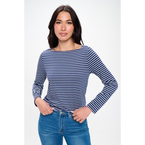 WEST K Women's Aya Long Sleeve Boat Neck Stripe Top - 1 of 4