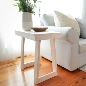 Plank+Beam Side Table for Living Room, Farmhouse Style Solid Wood Rectangular End Table, Corner Table for Small Spaces, 25" - 1 of 4