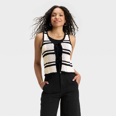 Women's Openwork Tie-Front Sweater Vest - Universal Thread™